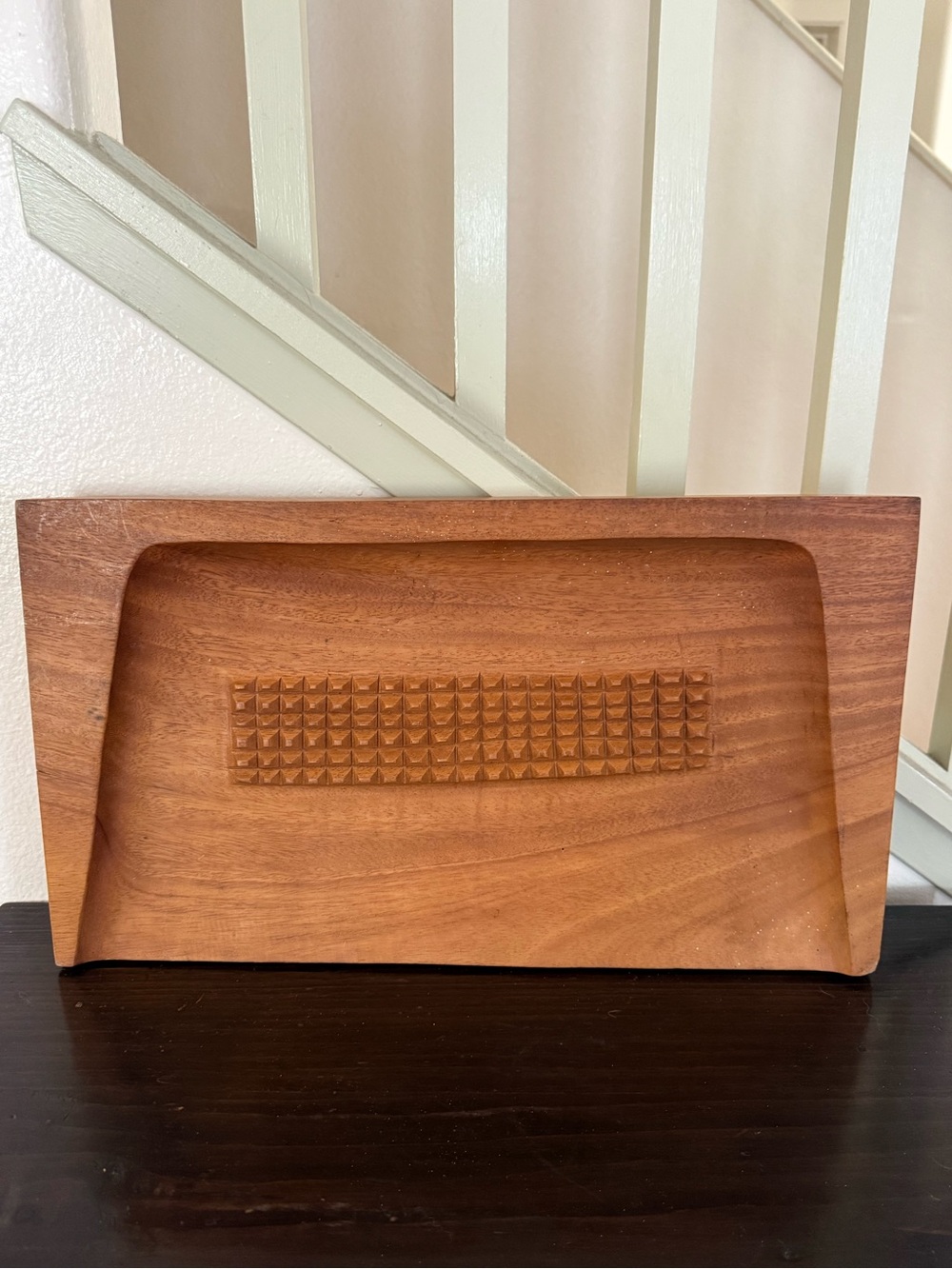 Vintage Mid-Century Modern Wooden Meat Carving Board with Spikes